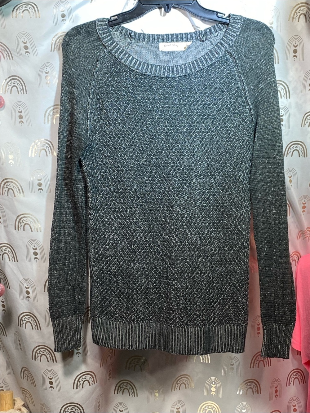 Faded Glory Metallic Heather Gray Crewneck Sweater